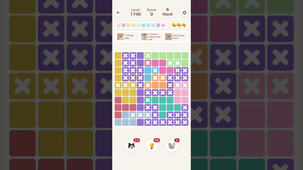 Meowdoku Level 1740 board layout
