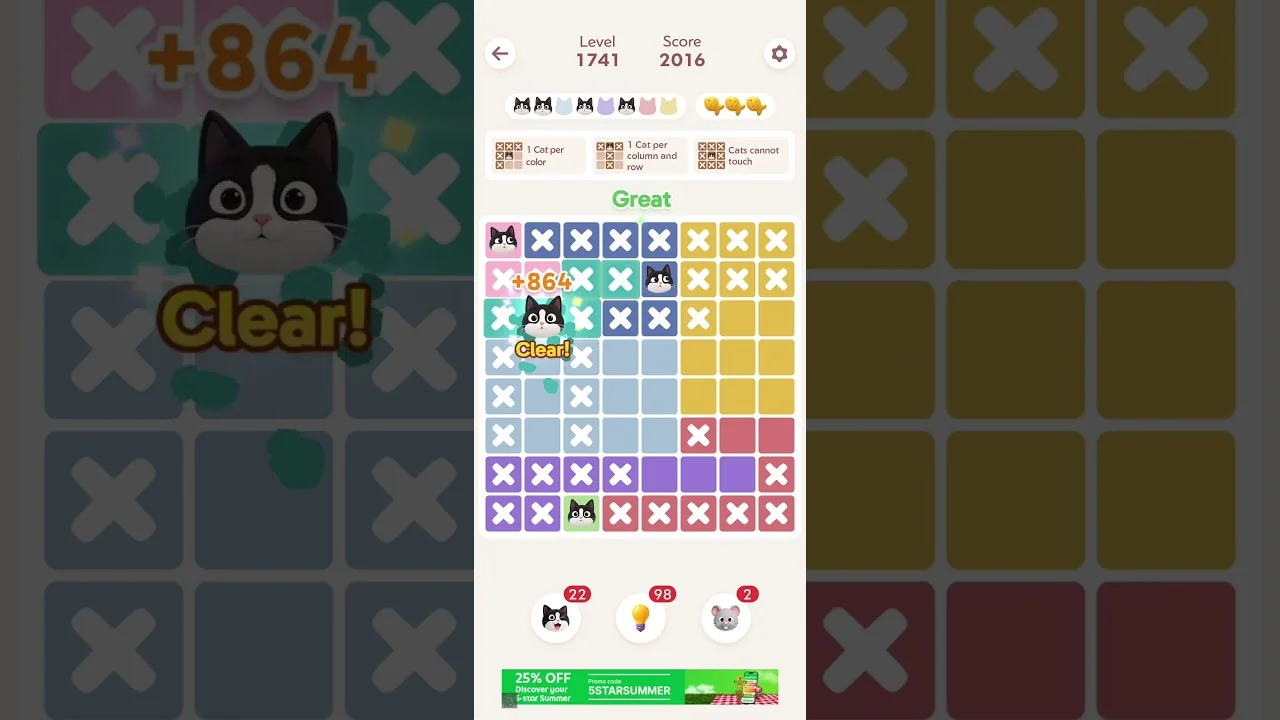 Meowdoku Level 1741 board layout