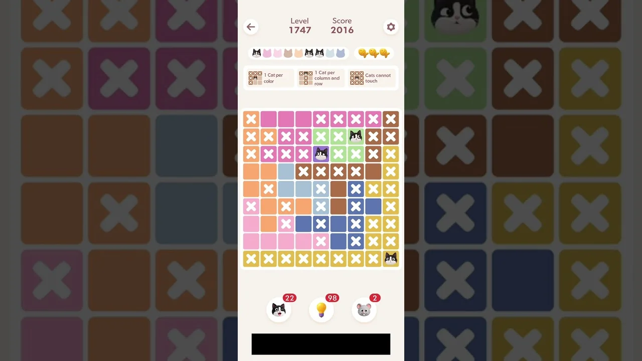 Meowdoku Level 1747 board layout