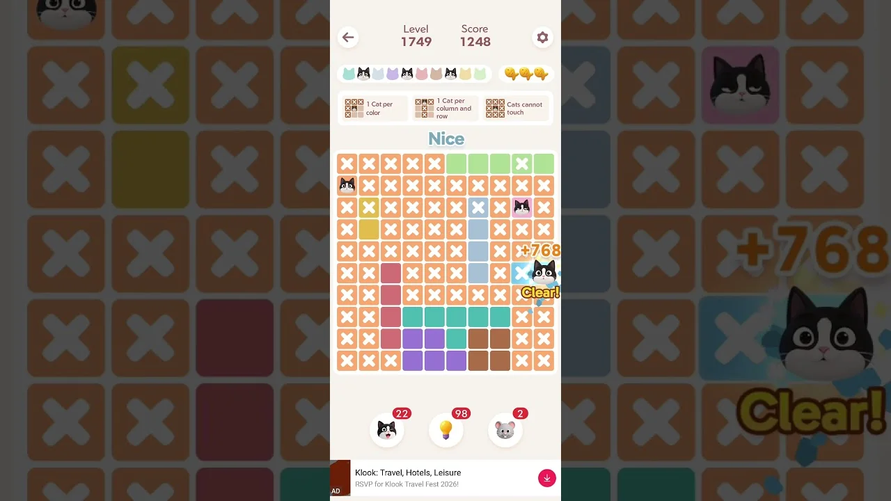 Meowdoku Level 1749 board layout