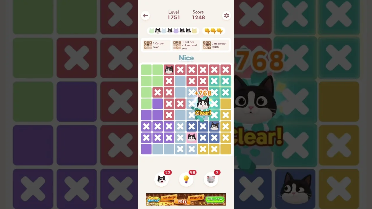 Meowdoku Level 1751 board layout