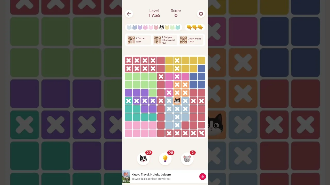 Meowdoku Level 1756 board layout