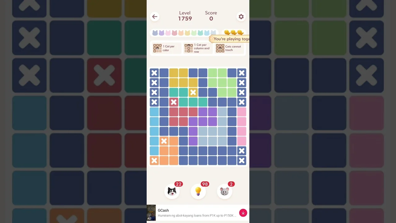 Meowdoku Level 1759 board layout