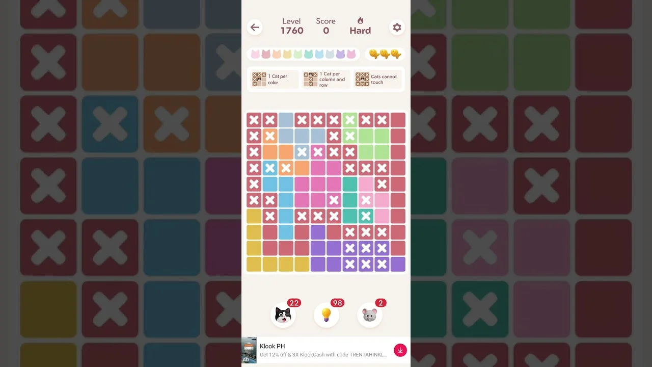 Meowdoku Level 1760 board layout