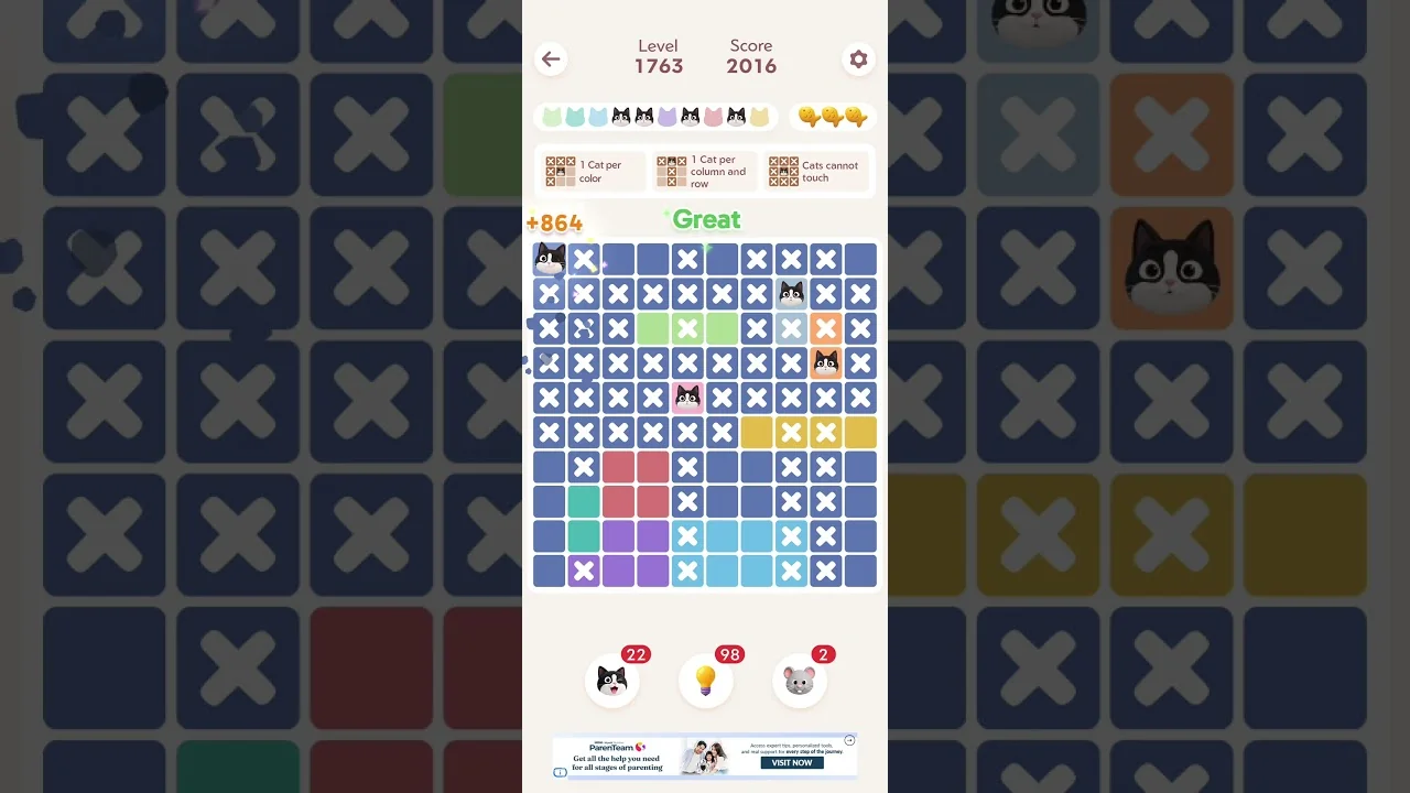 Meowdoku Level 1763 board layout