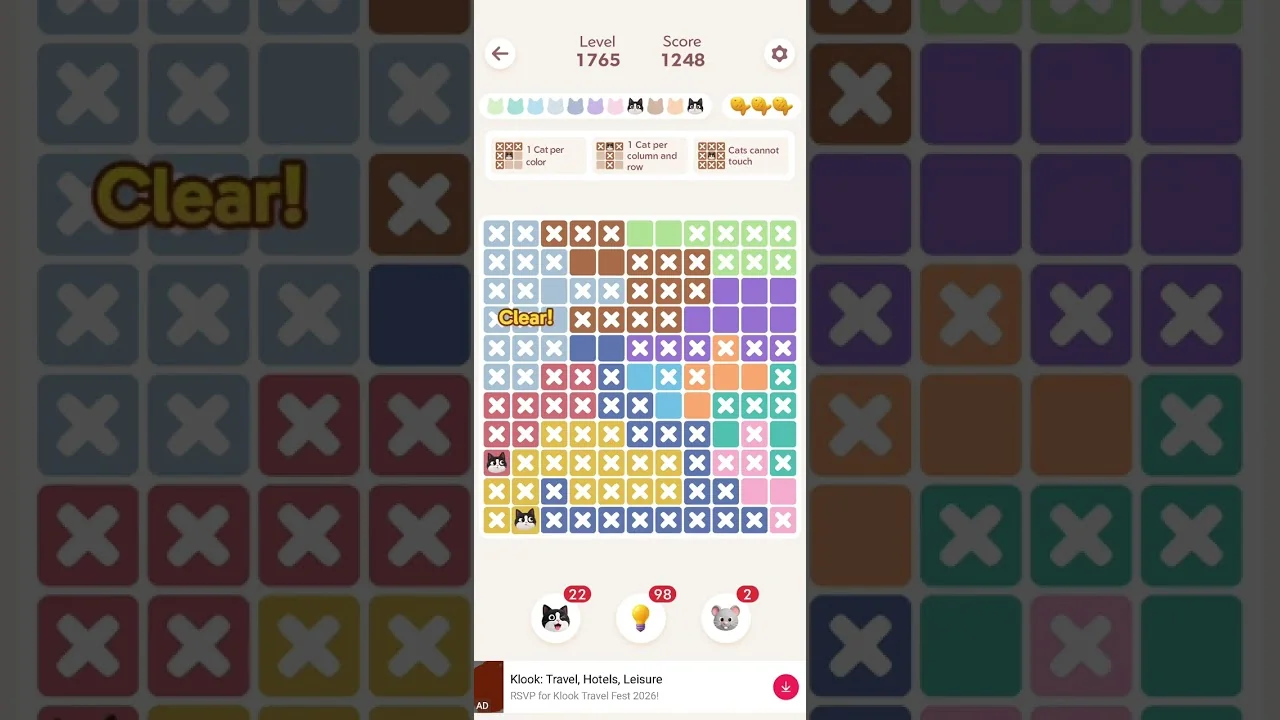 Meowdoku Level 1765 board layout
