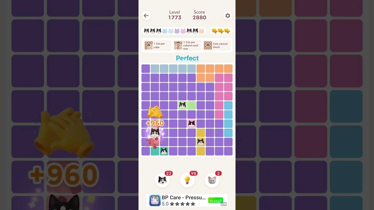 Meowdoku Level 1773 board layout