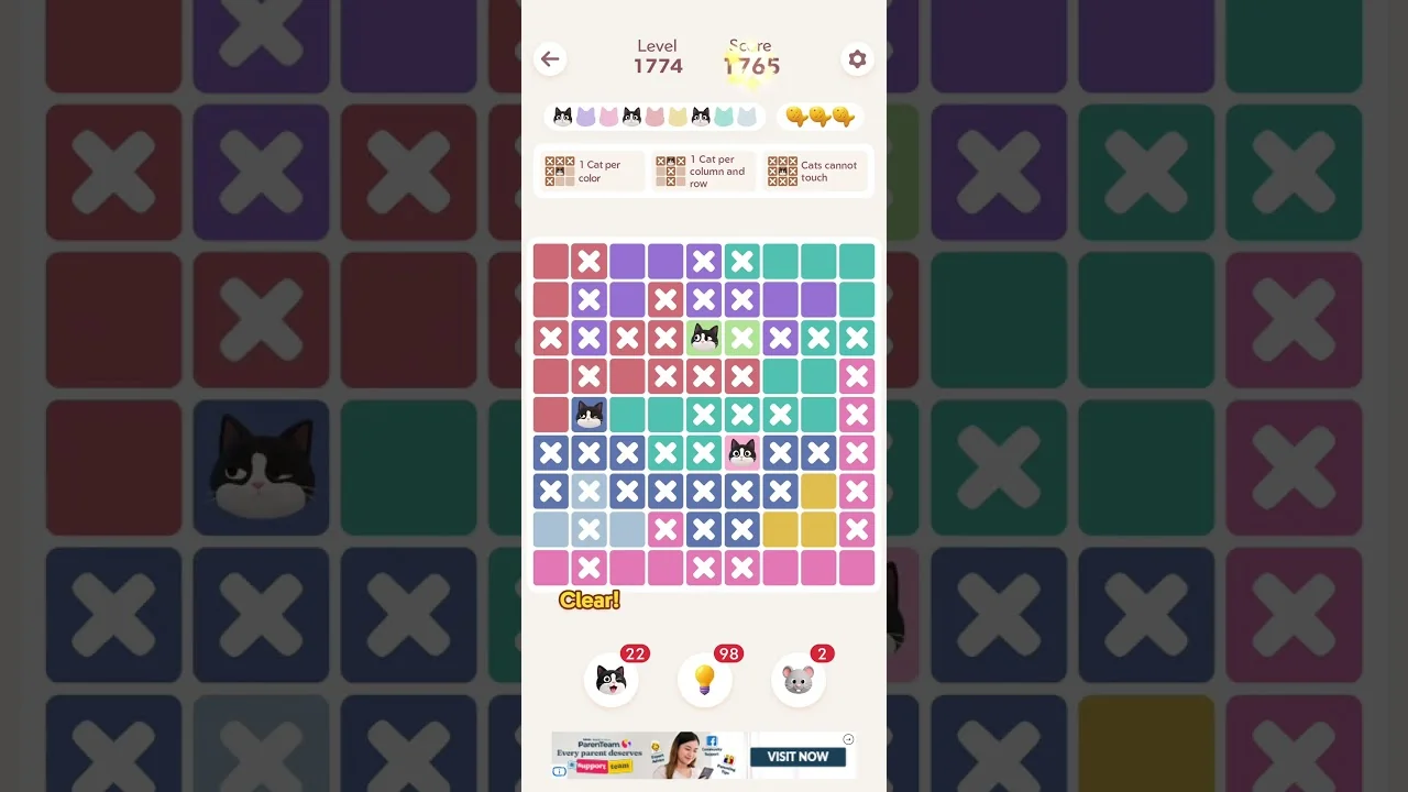 Meowdoku Level 1774 board layout