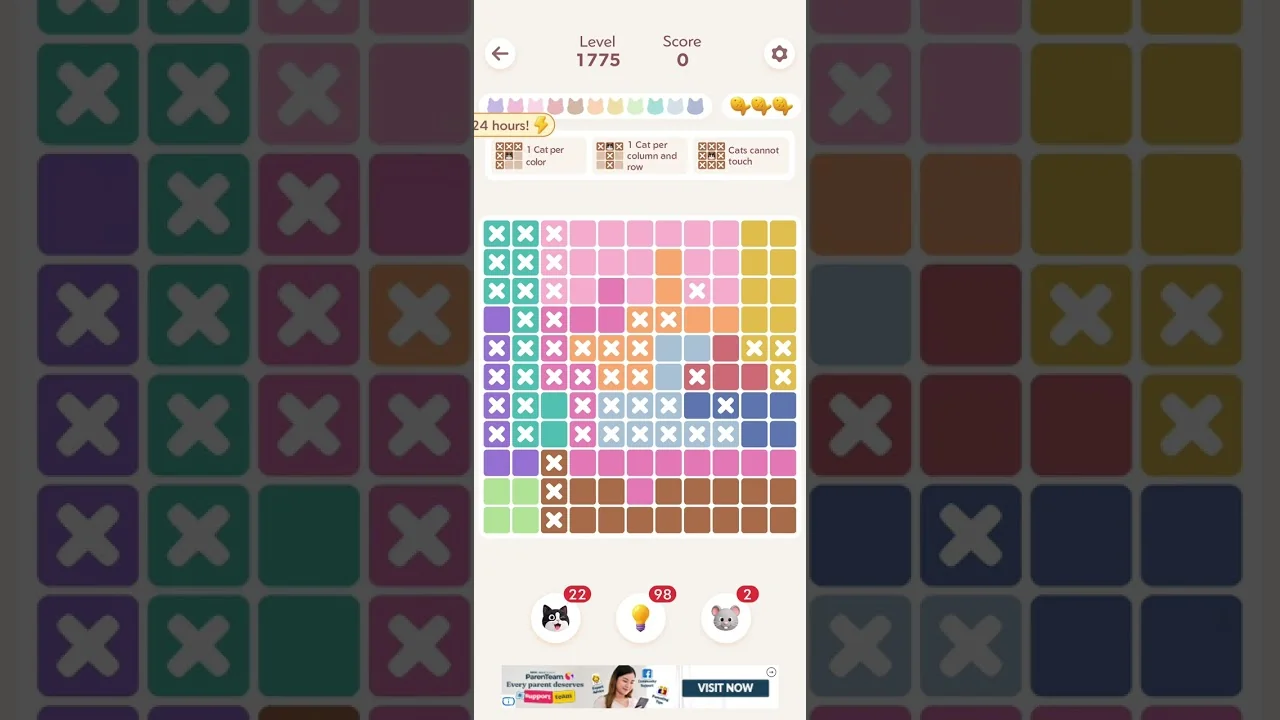Meowdoku Level 1775 board layout