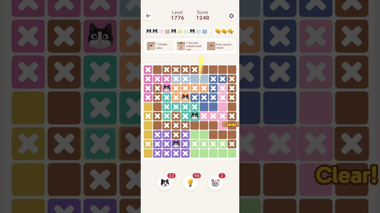 Meowdoku Level 1776 board layout