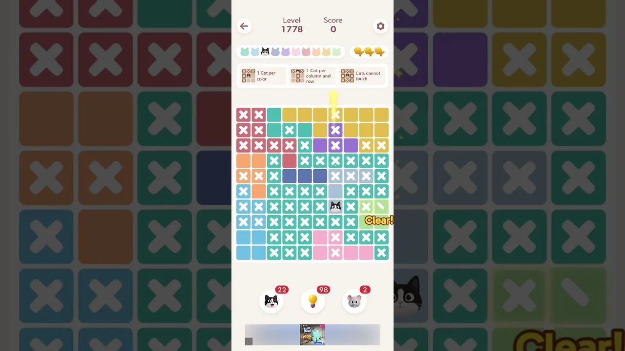 Meowdoku Level 1778 board layout