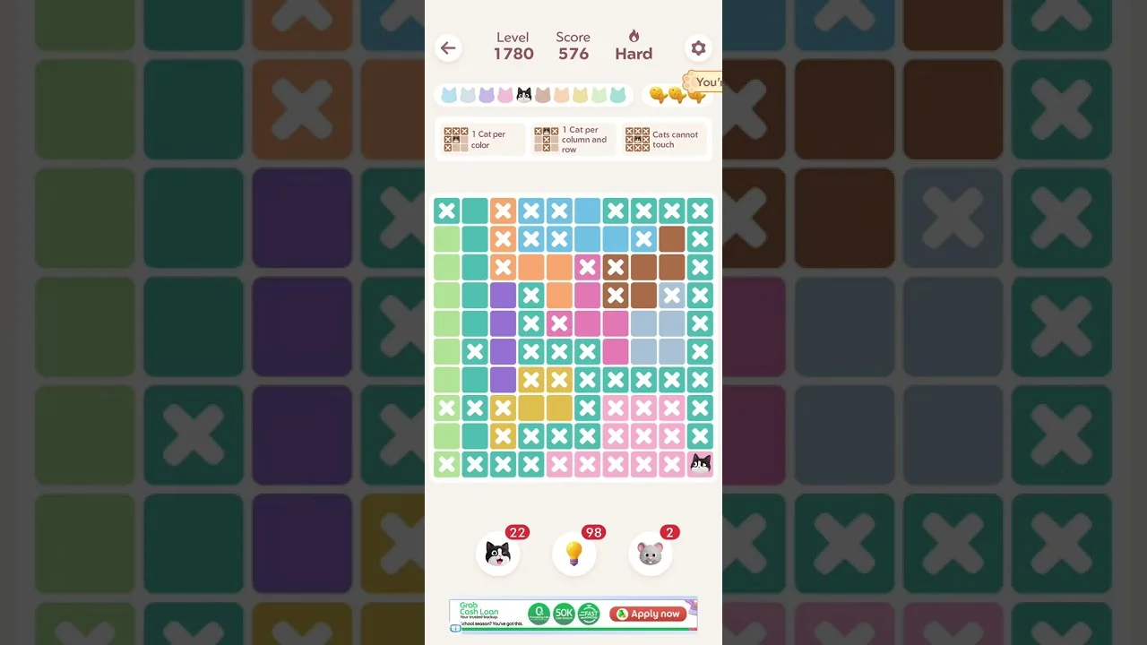 Meowdoku Level 1780 board layout