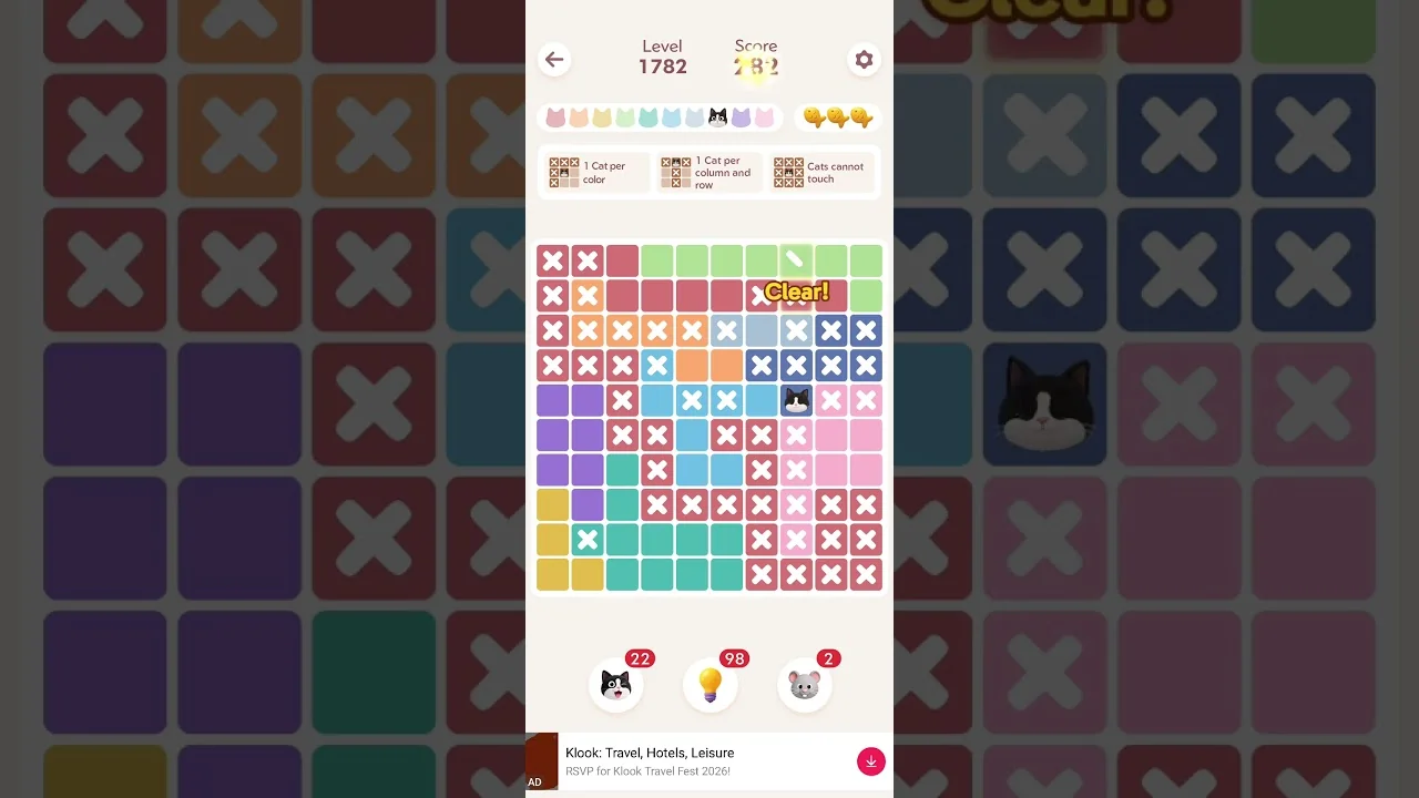 Meowdoku Level 1782 board layout