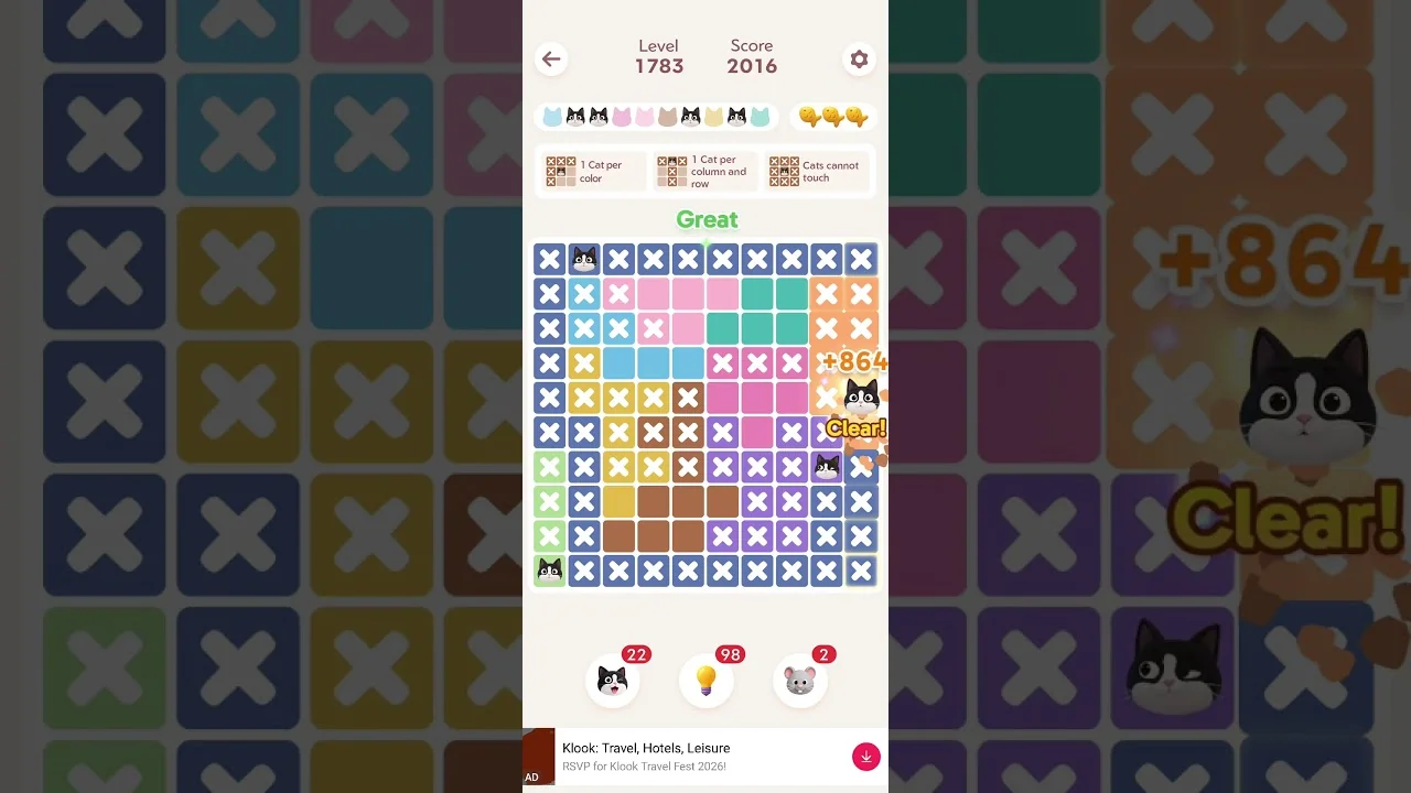 Meowdoku Level 1783 board layout