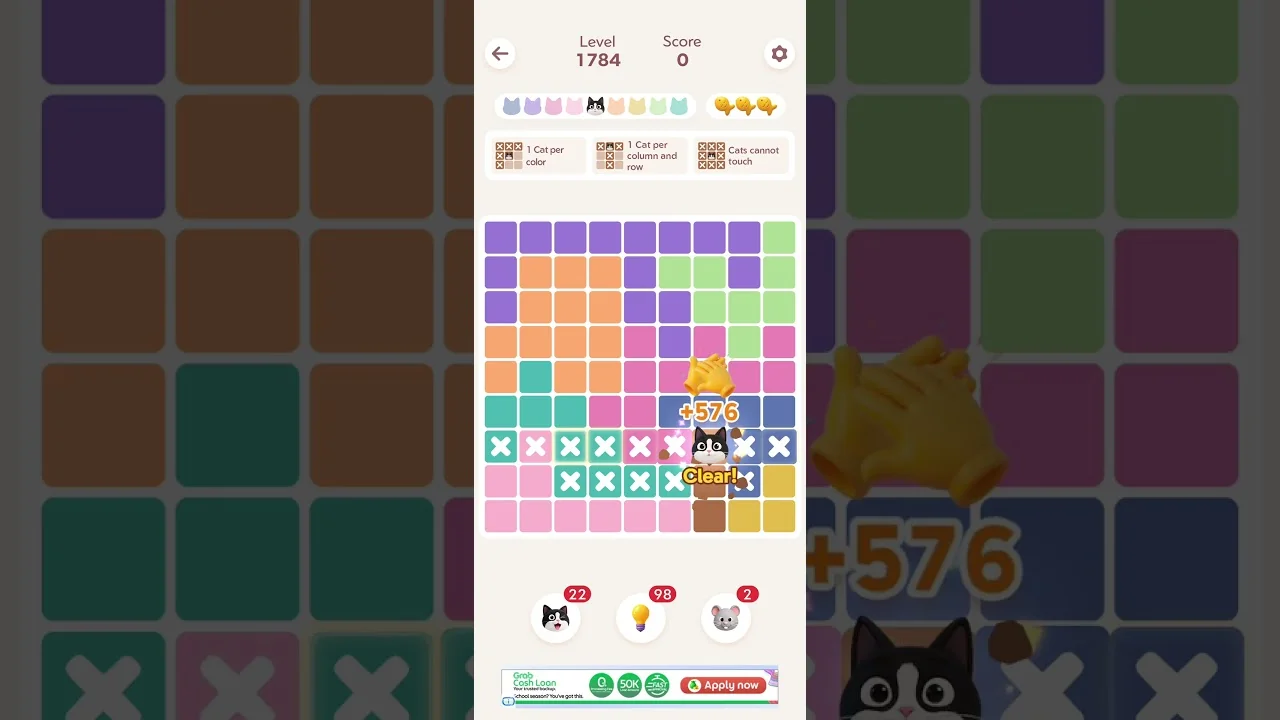 Meowdoku Level 1784 board layout
