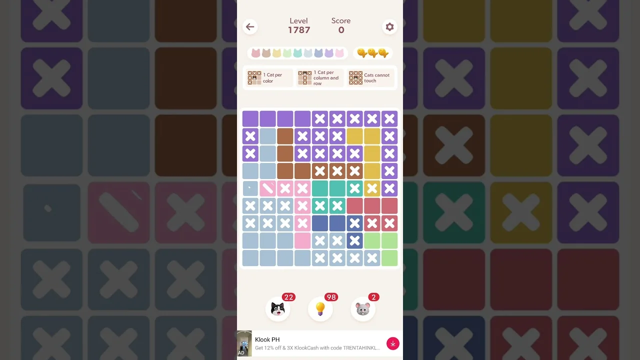 Meowdoku Level 1787 board layout