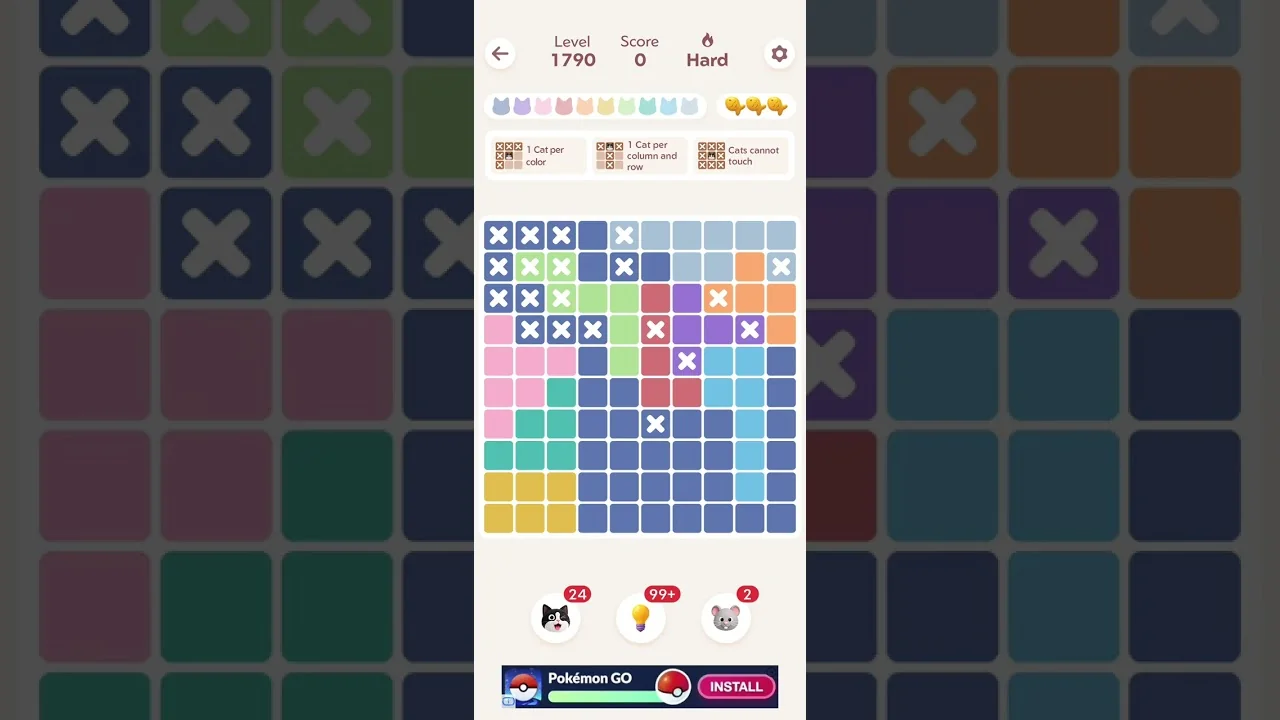 Meowdoku Level 1790 board layout