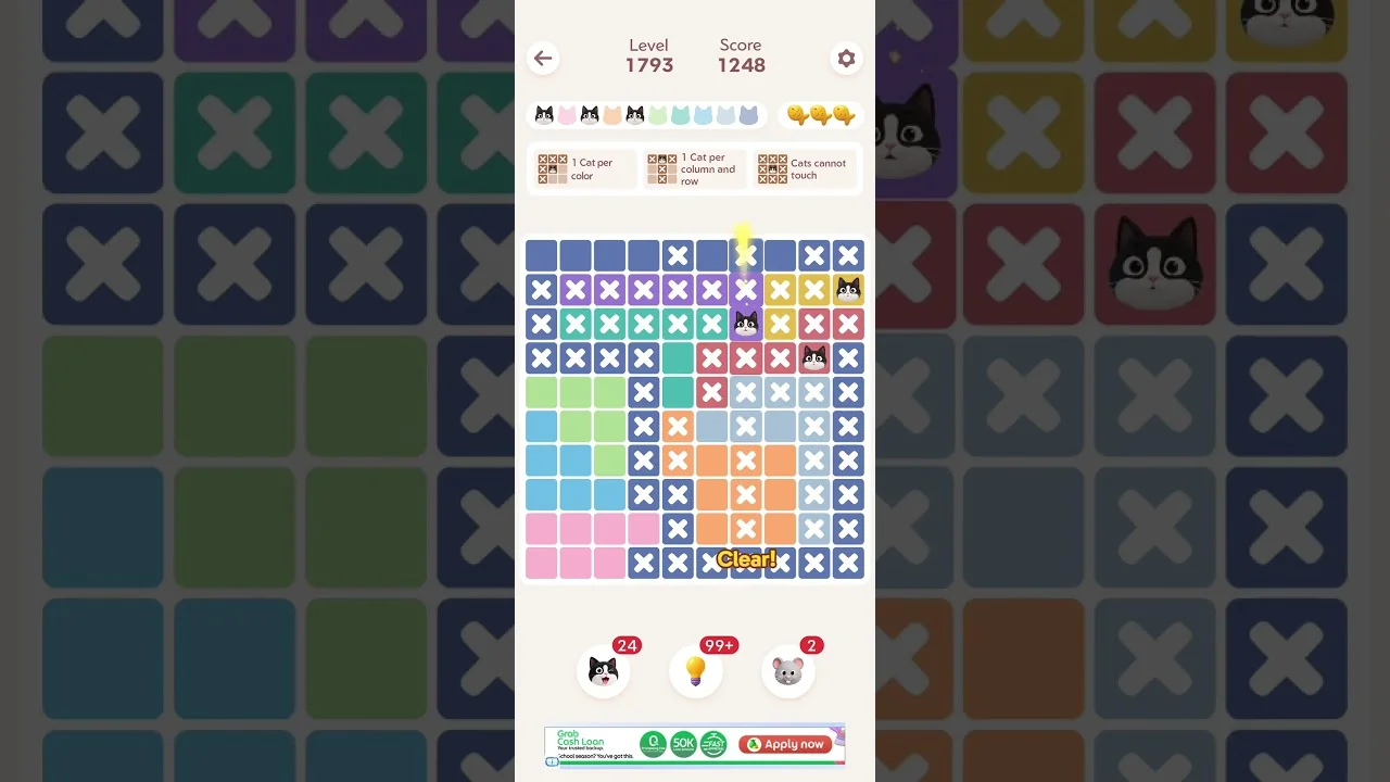 Meowdoku Level 1793 board layout