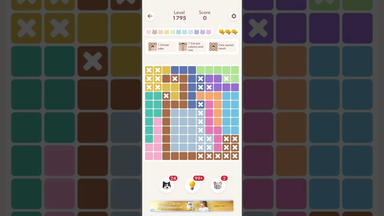 Meowdoku Level 1795 board layout