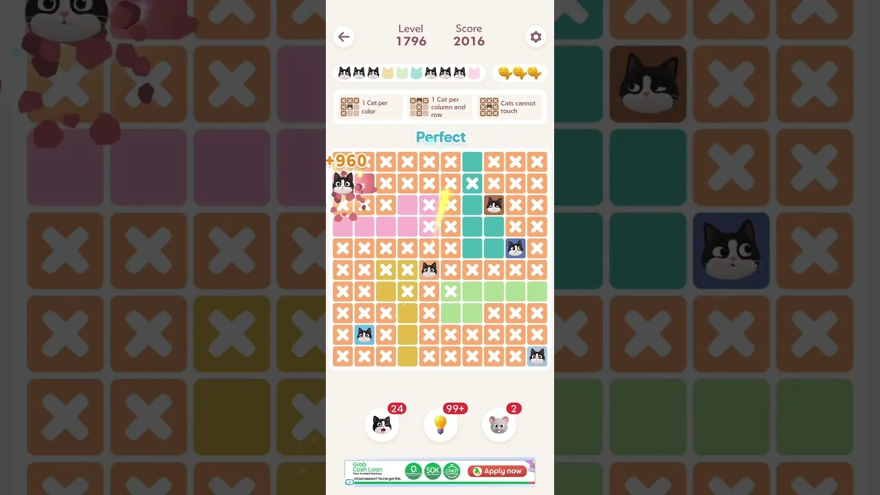 Meowdoku Level 1796 board layout