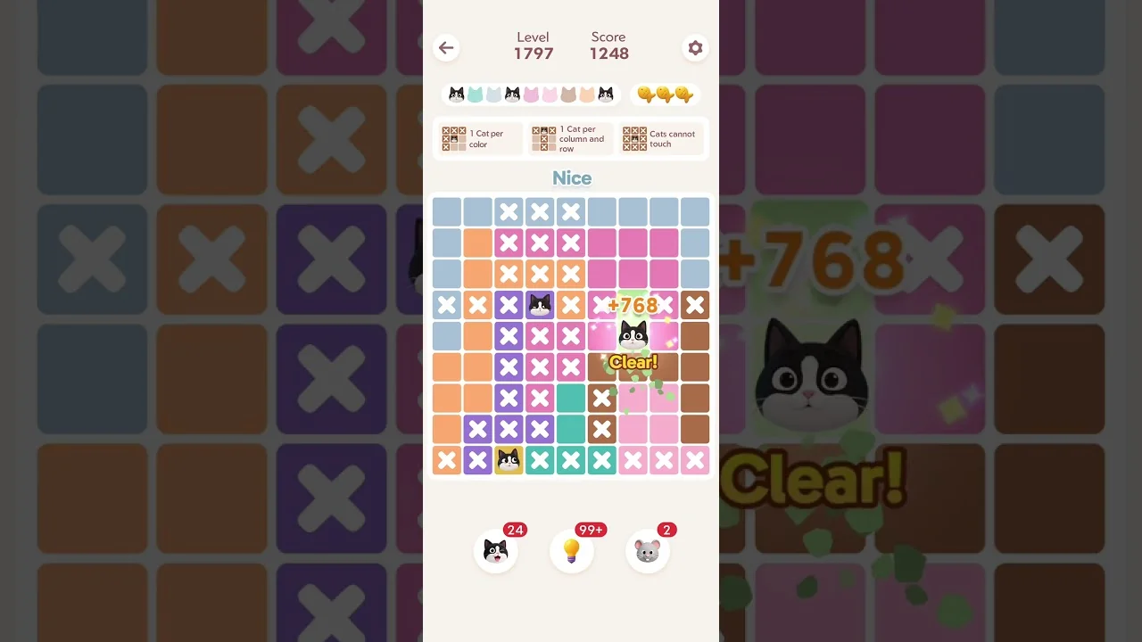 Meowdoku Level 1797 board layout