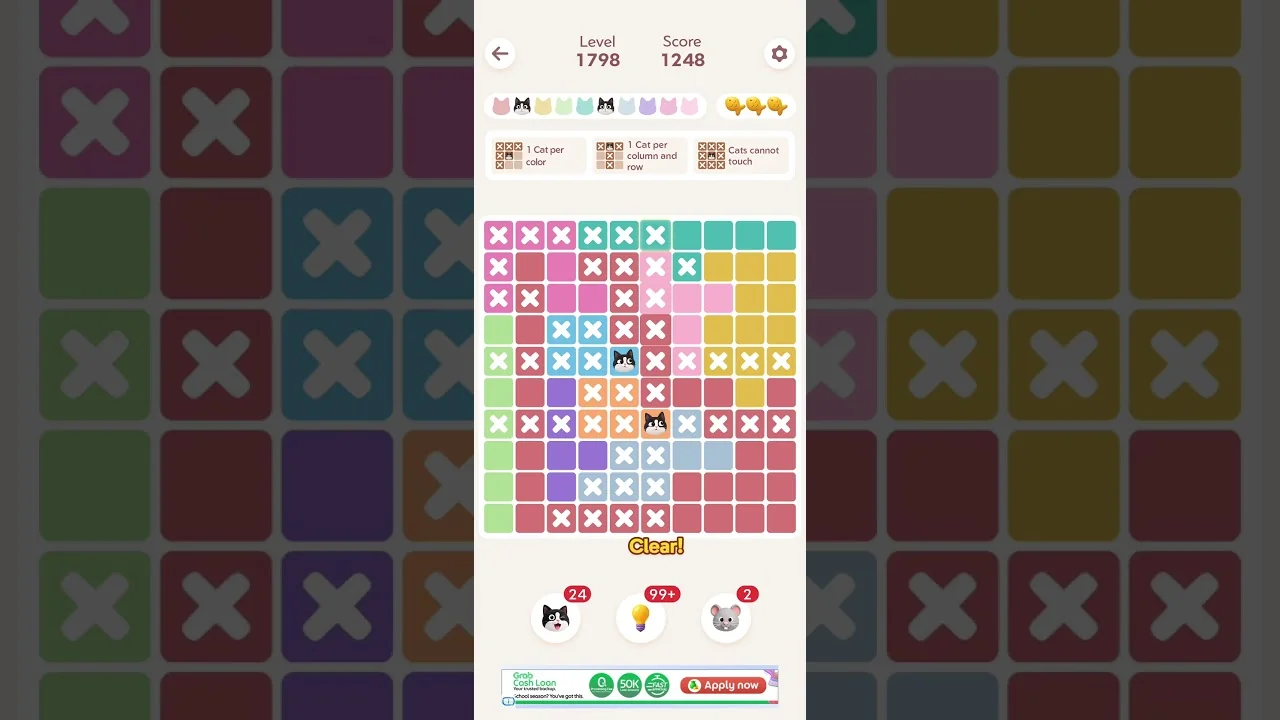 Meowdoku Level 1798 board layout