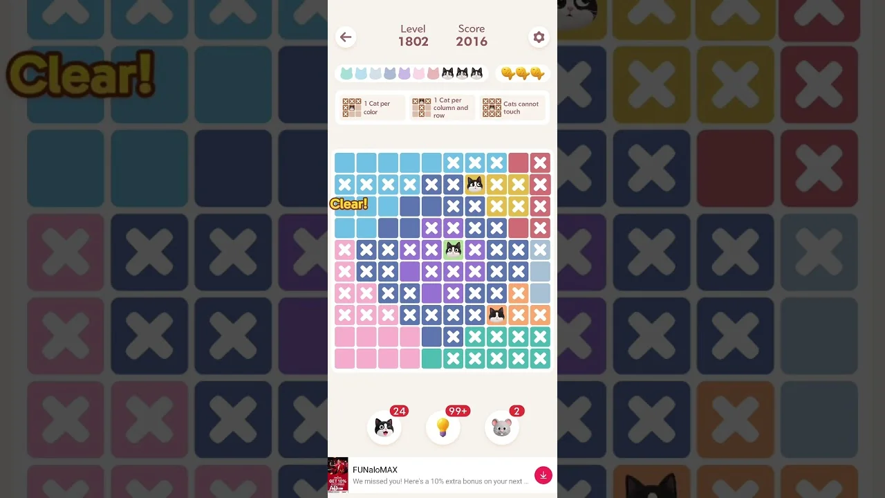 Meowdoku Level 1802 board layout
