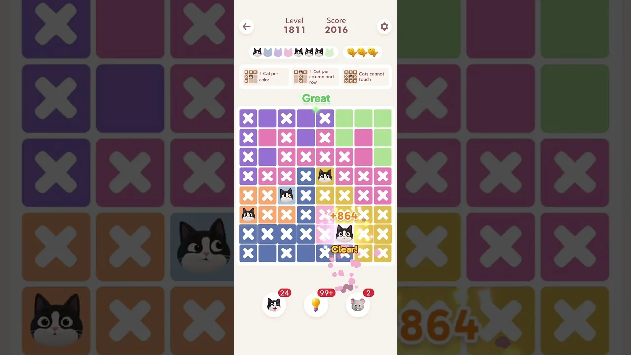 Meowdoku Level 1811 board layout