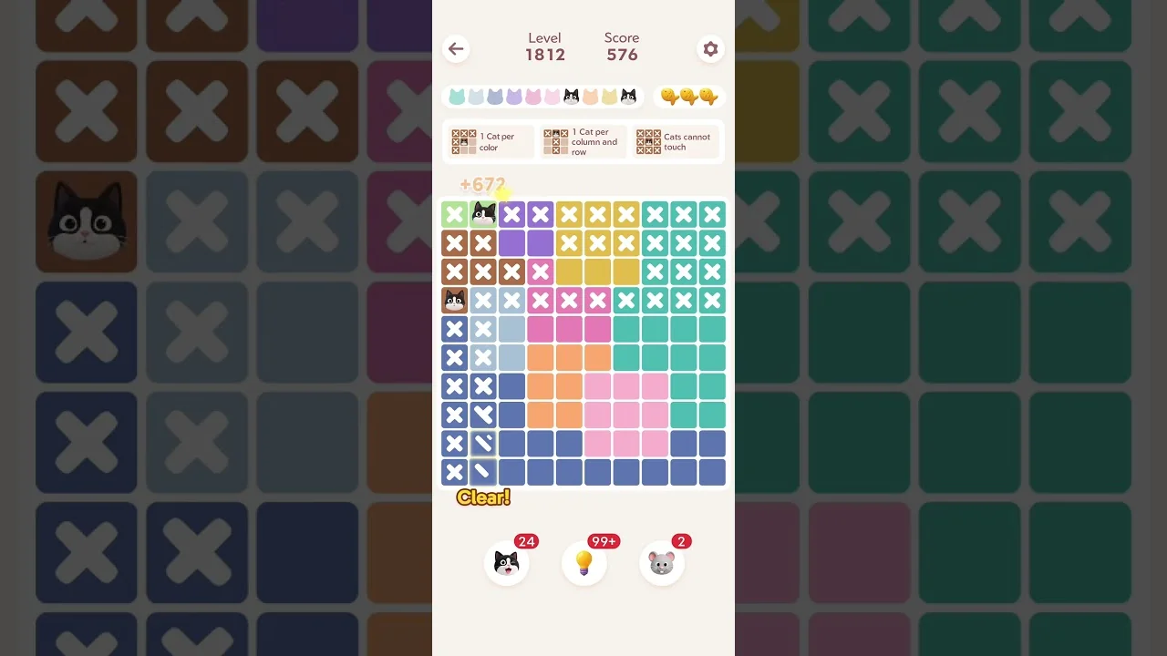 Meowdoku Level 1812 board layout