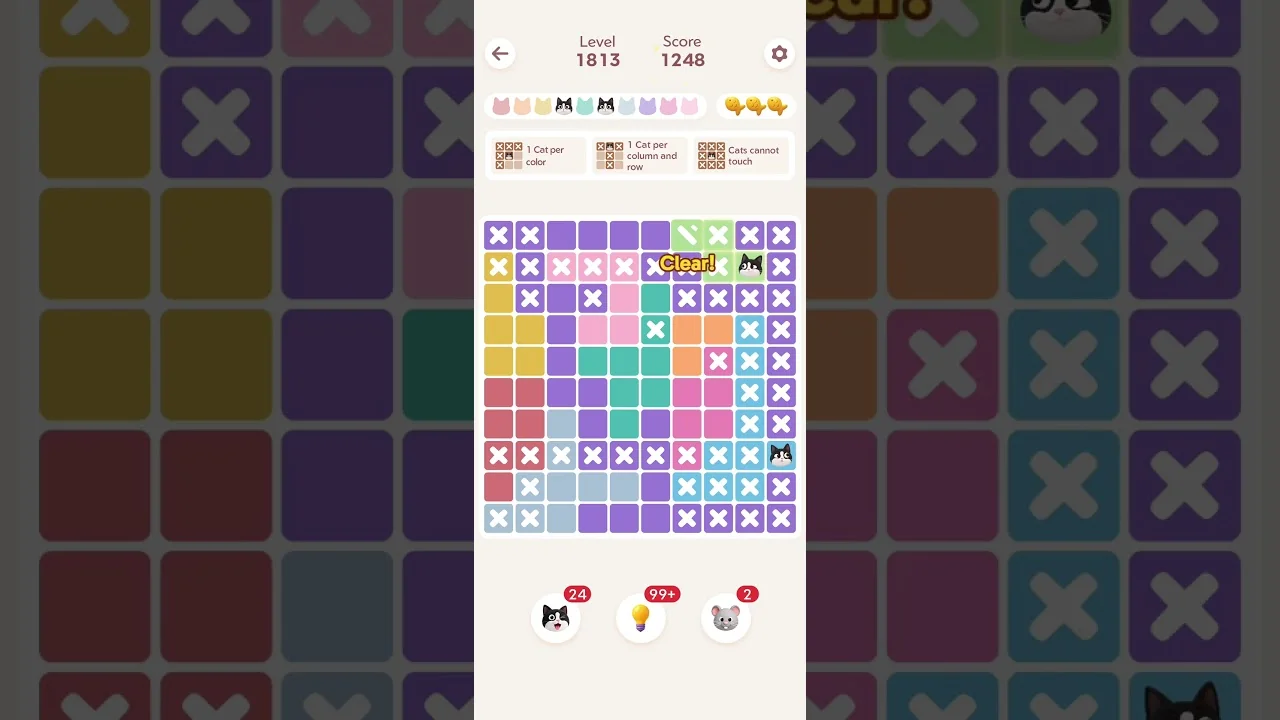 Meowdoku Level 1813 board layout