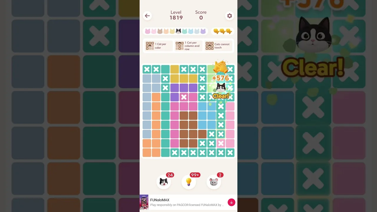 Meowdoku Level 1819 board layout