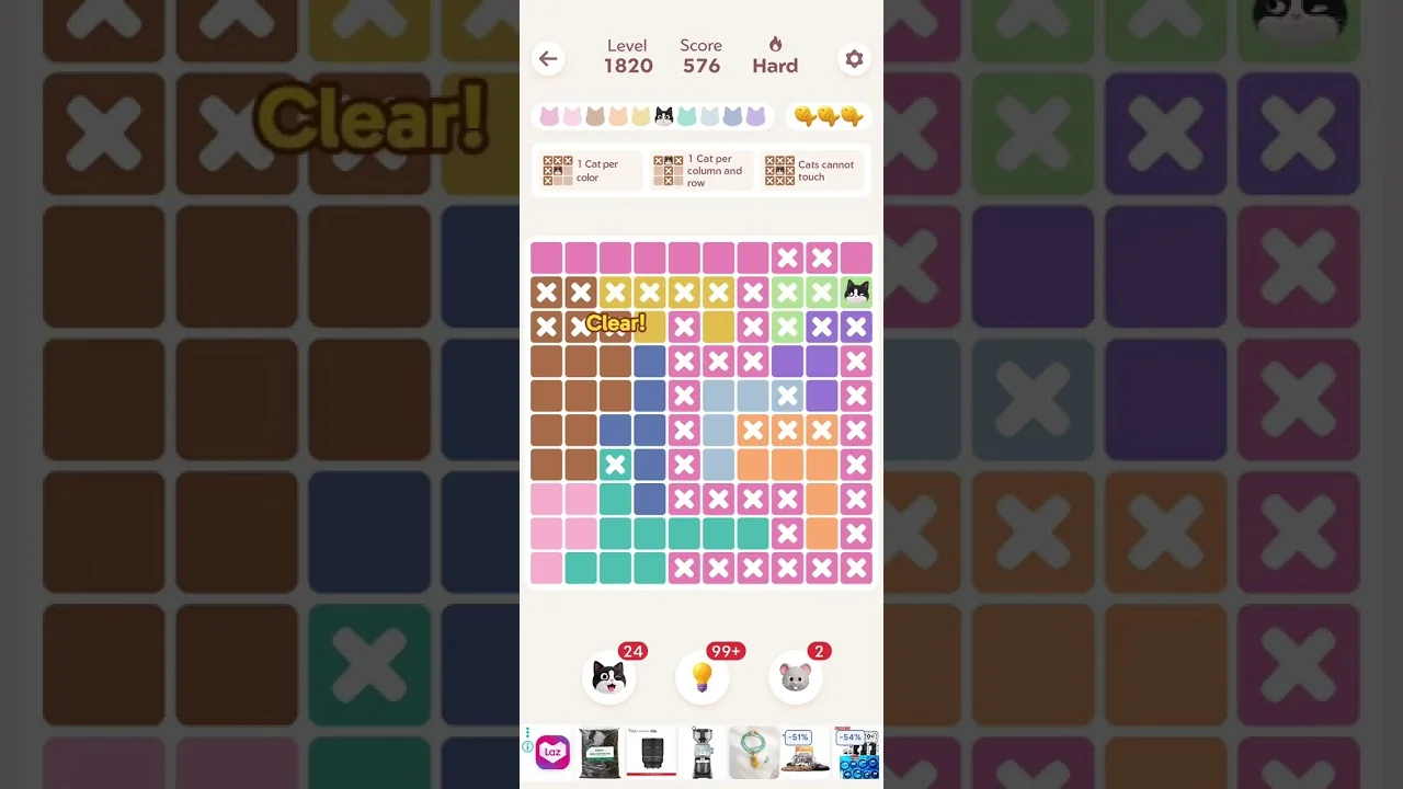 Meowdoku Level 1820 board layout