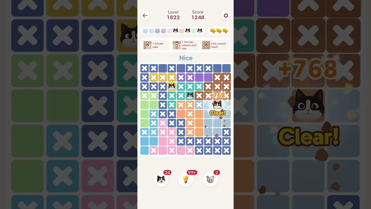 Meowdoku Level 1822 board layout