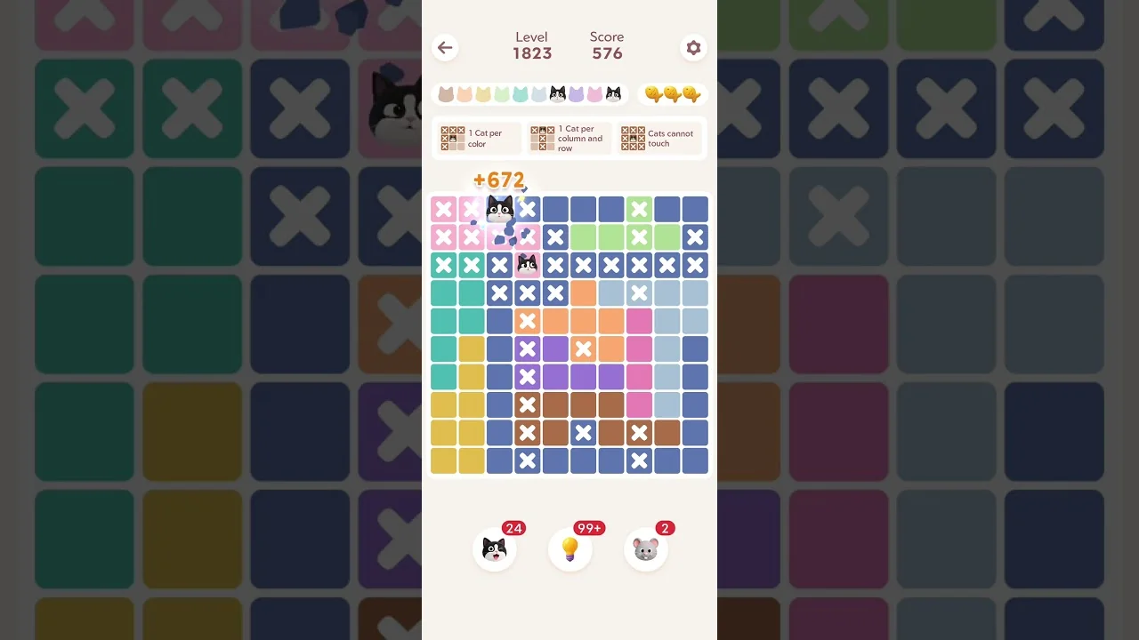 Meowdoku Level 1823 board layout