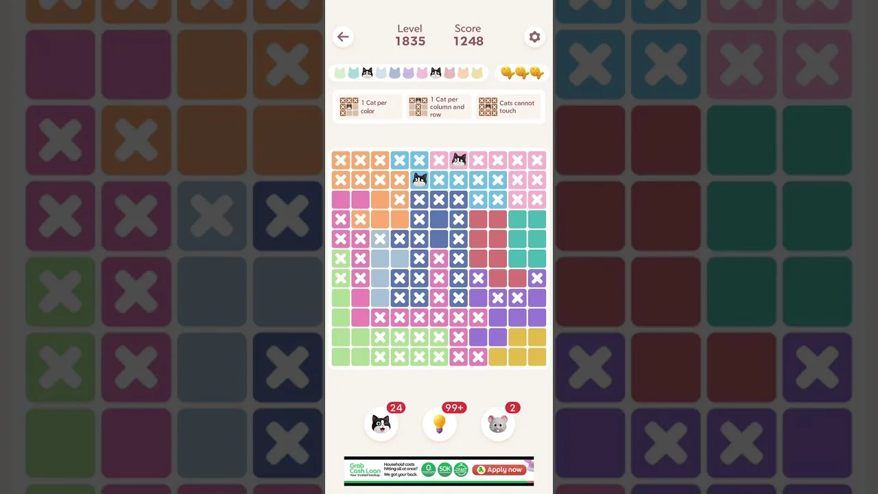 Meowdoku Level 1835 board layout