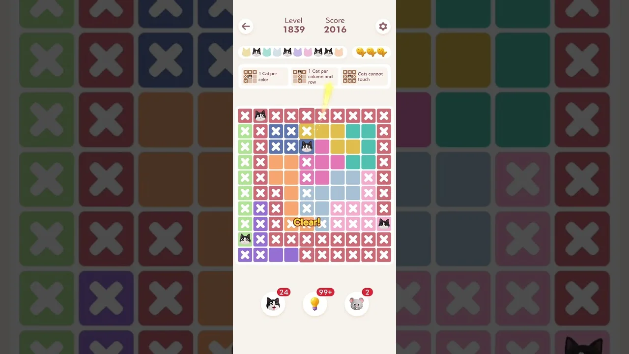 Meowdoku Level 1839 board layout