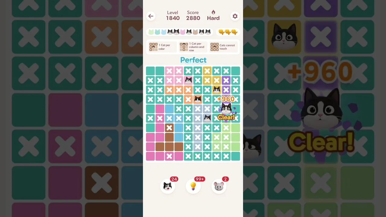 Meowdoku Level 1840 board layout