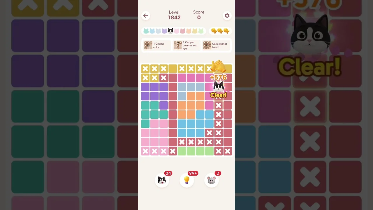 Meowdoku Level 1842 board