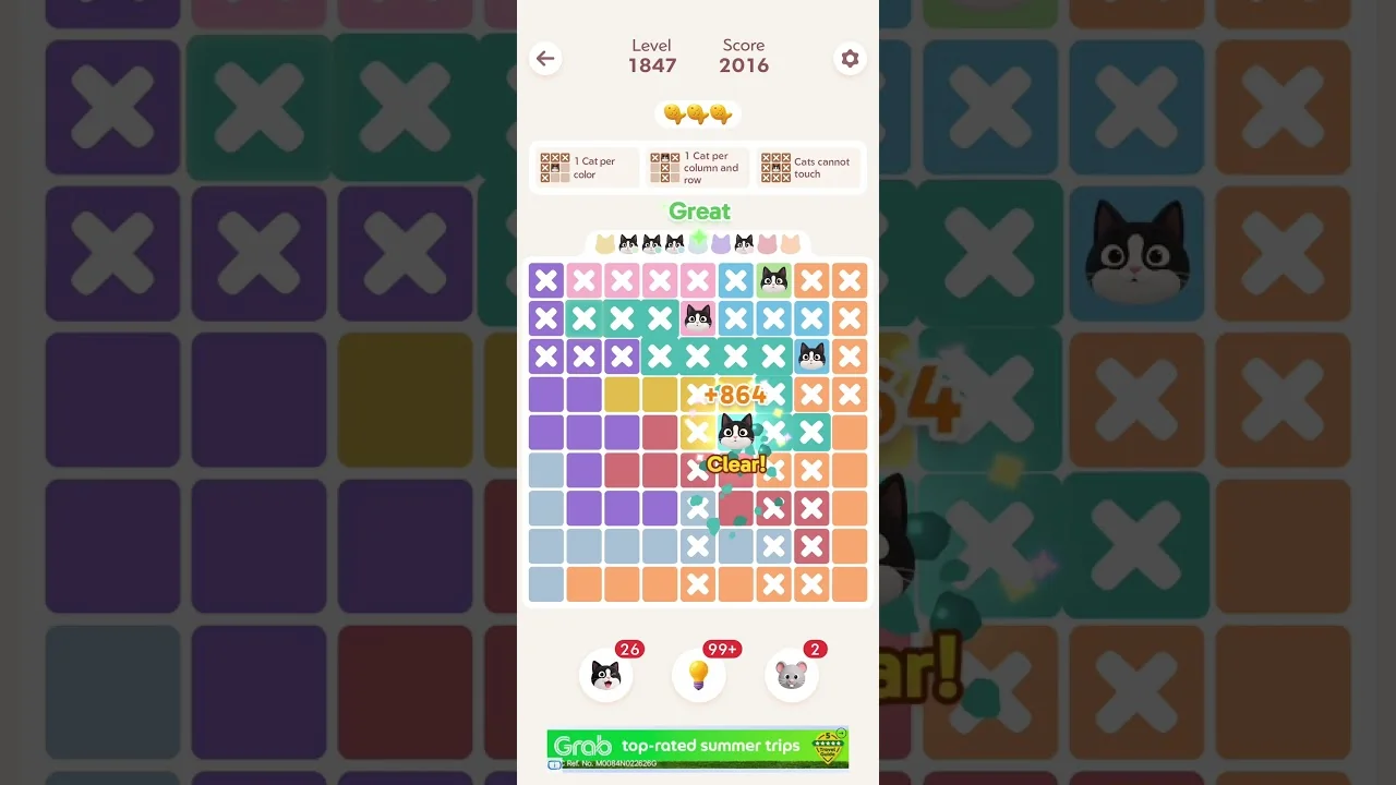 Meowdoku Level 1847 board