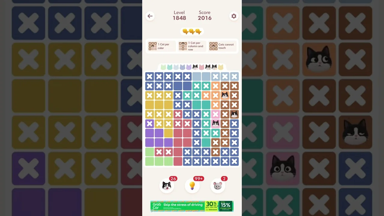 Meowdoku Level 1848 board