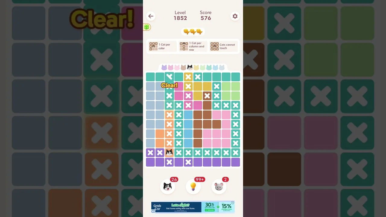 Meowdoku Level 1852 board layout