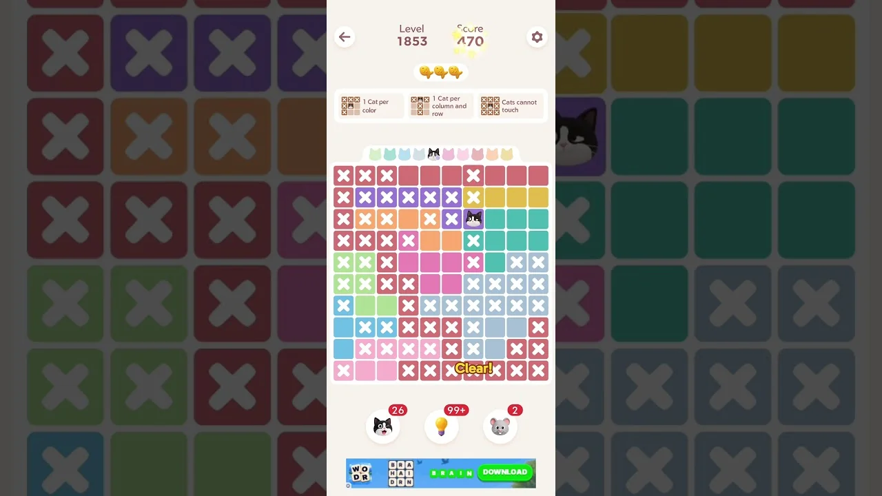 Meowdoku Level 1853 board layout