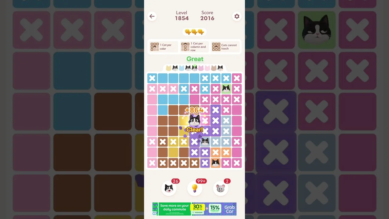 Meowdoku Level 1854 board layout