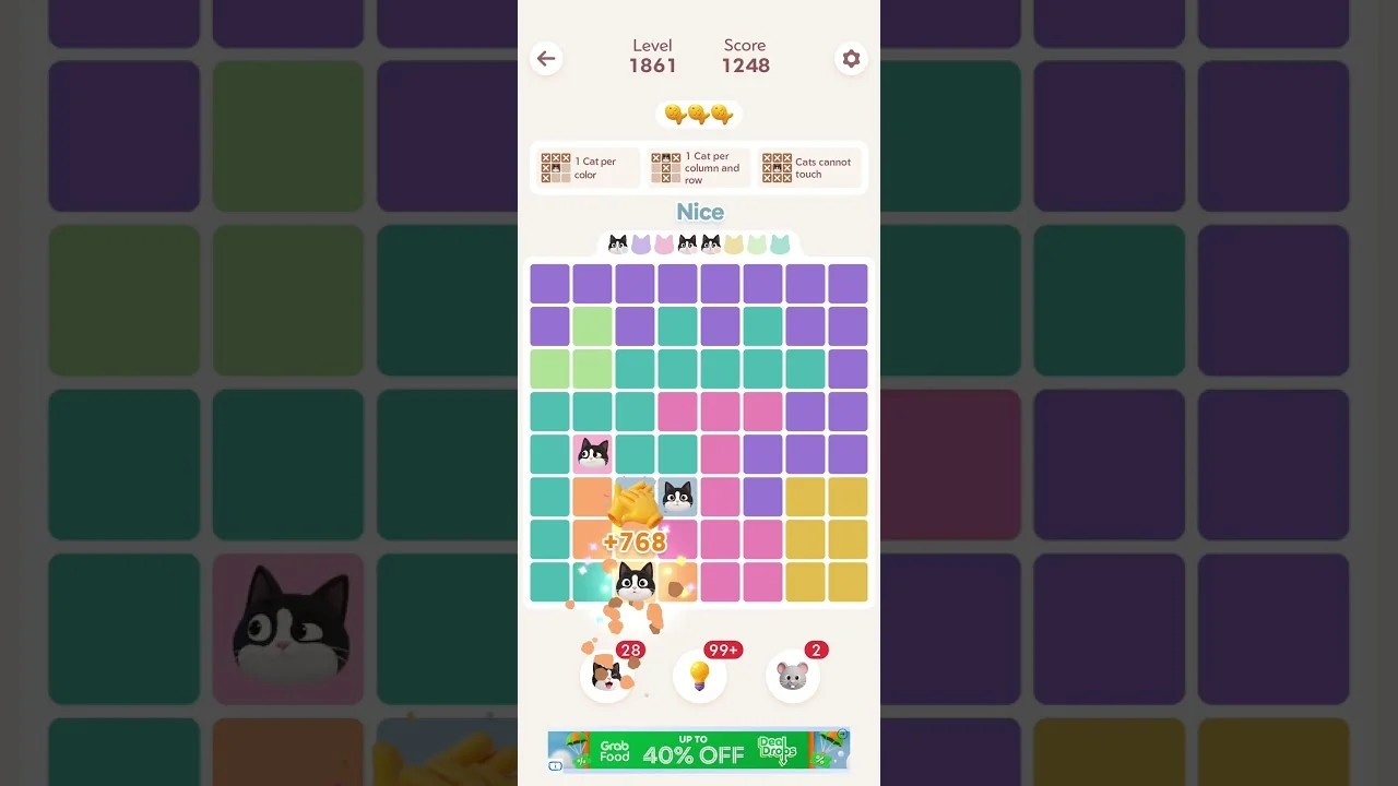 Meowdoku Level 1861 board