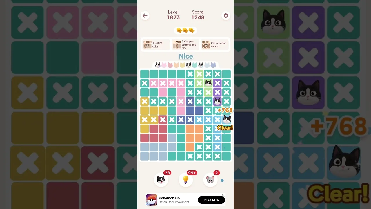 Meowdoku Level 1873 board