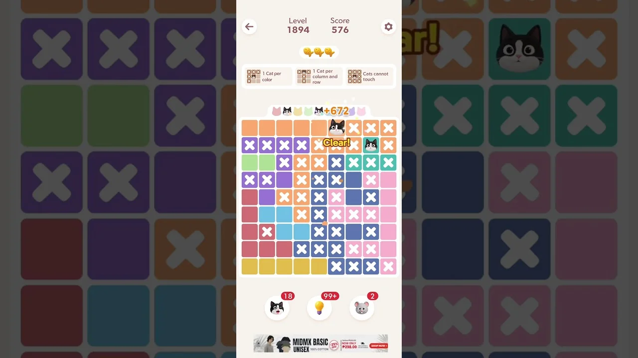 Meowdoku Level 1894 board