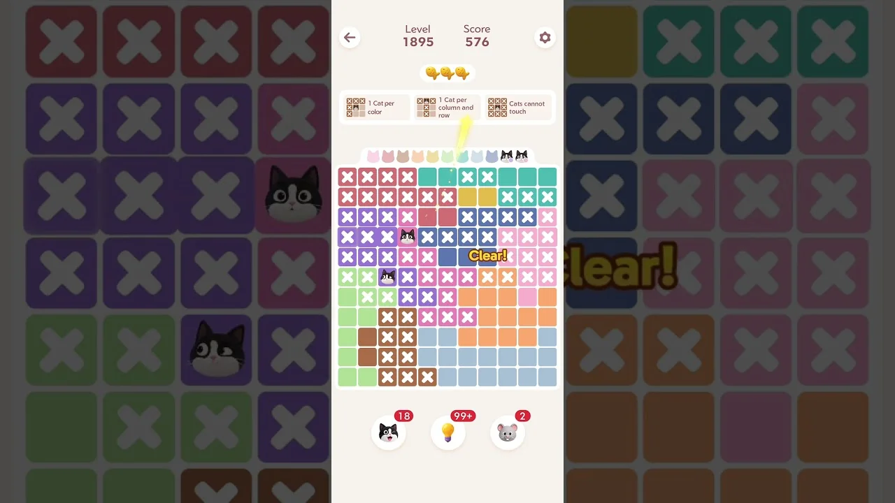 Meowdoku Level 1895 board