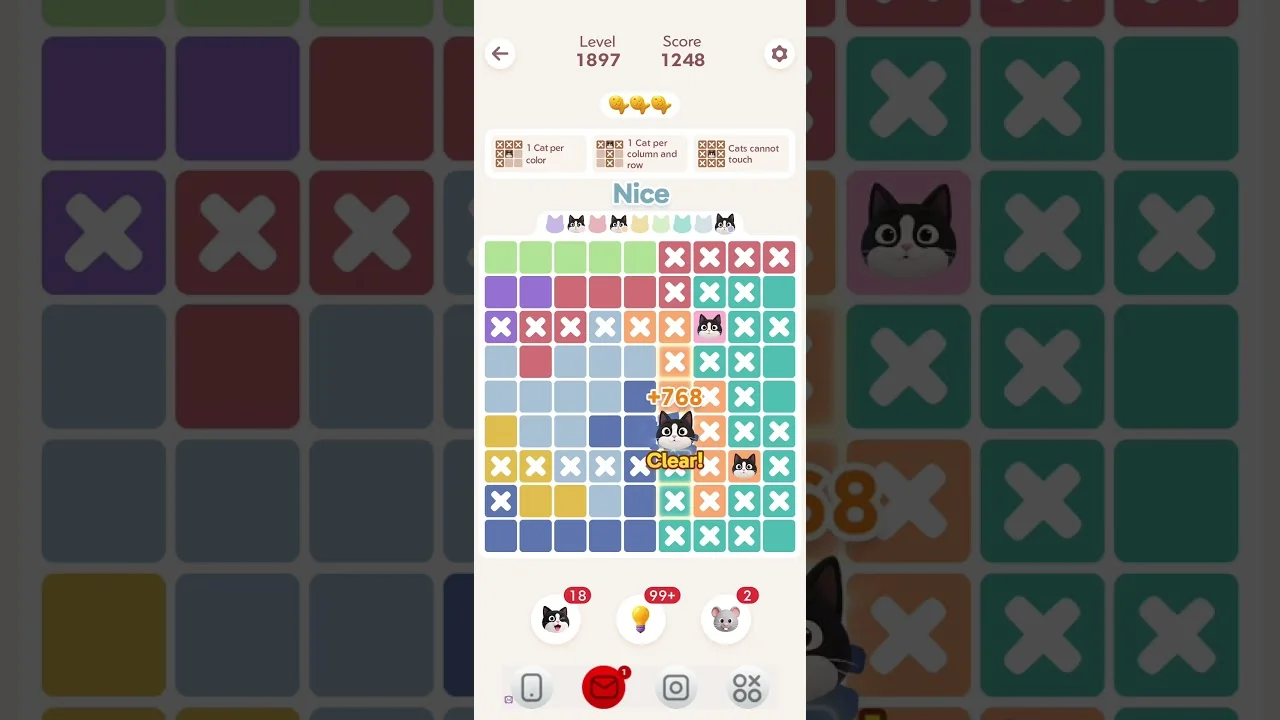 Meowdoku Level 1897 board