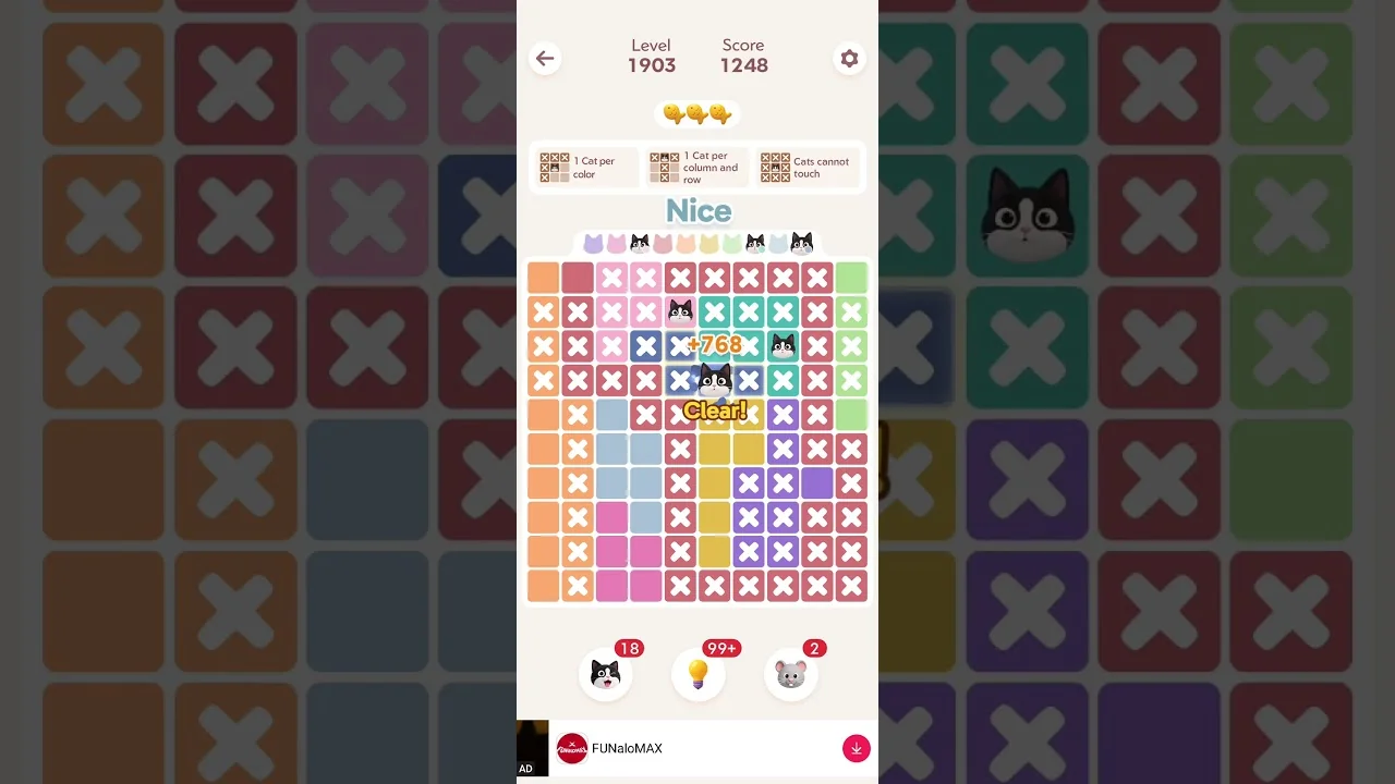 Meowdoku Level 1903 board