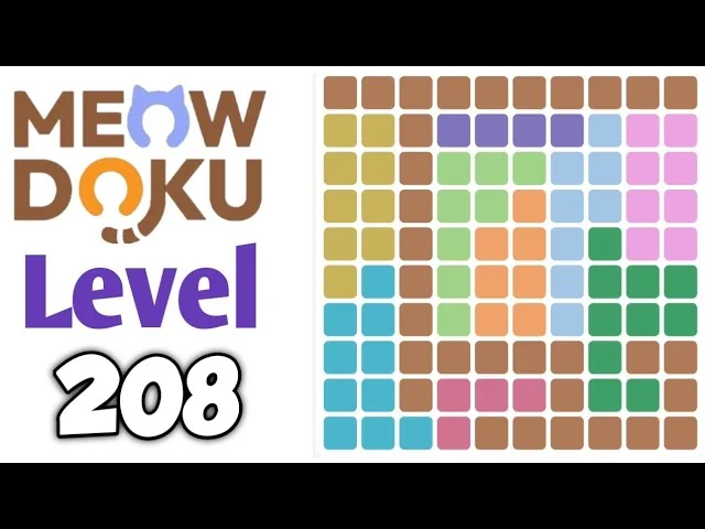 Meowdoku Level 208 board layout